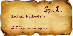 Szuhai Radomér névjegykártya
